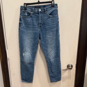 Lucky Brand Women's Distressed Blue Cropped Jeans